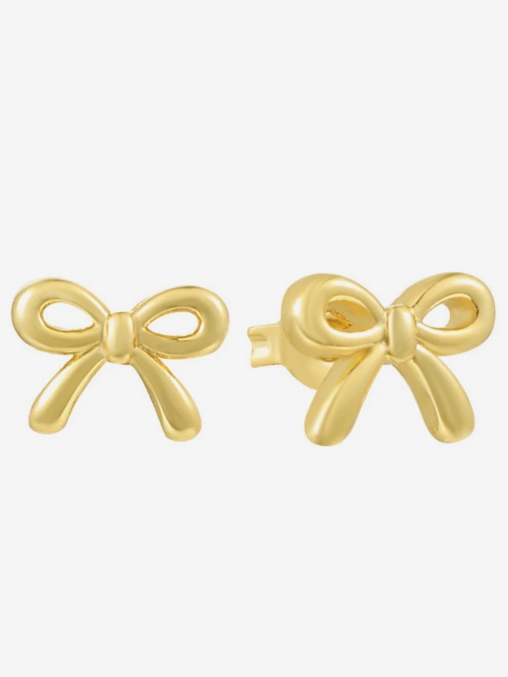 Gold Bow Stud Earrings - Classic Bow Design